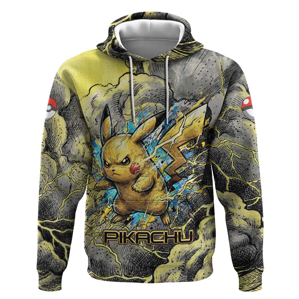 Pikachu Stormbreaker Edition Hoodie Pikachu Amid Thunder Clouds