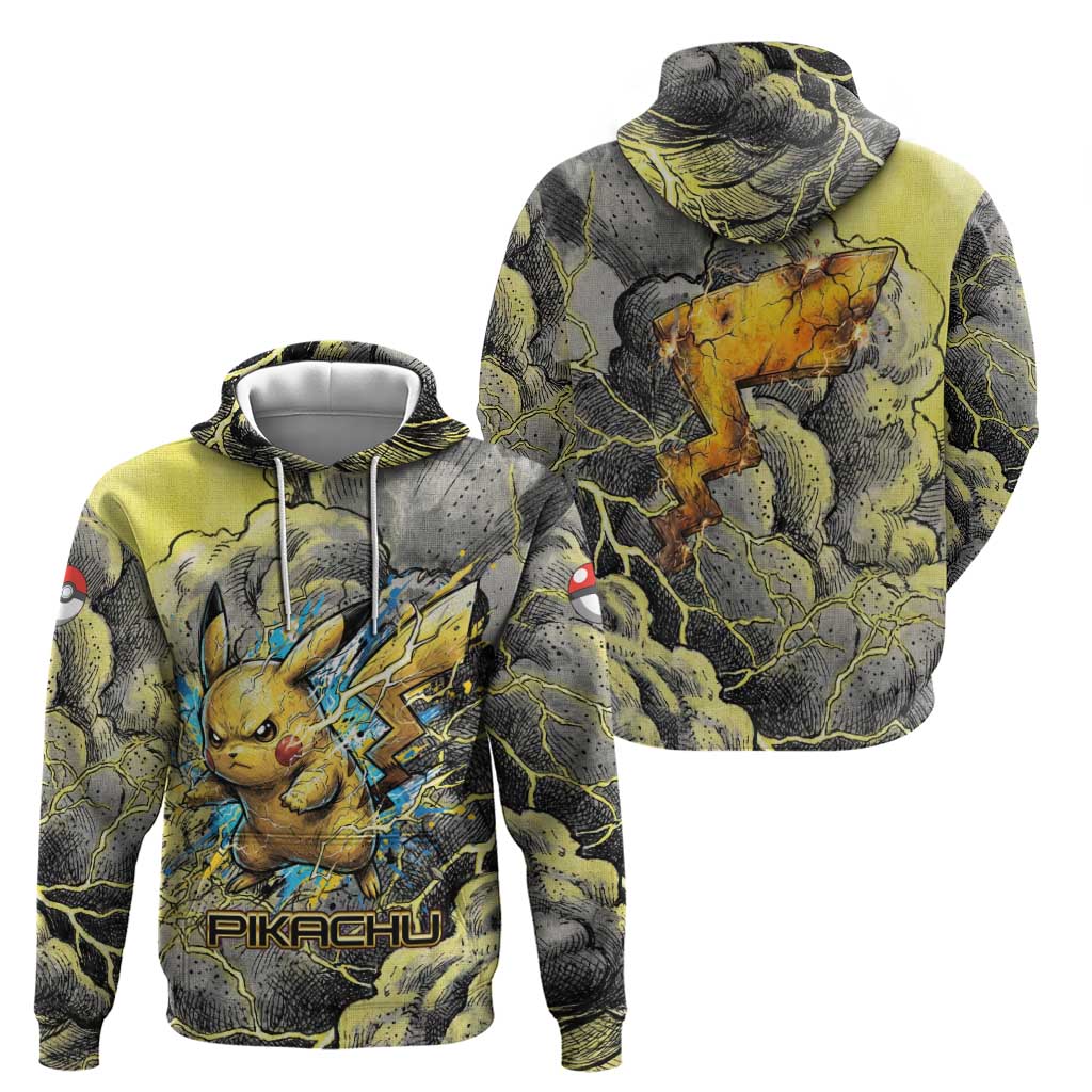 Pikachu Stormbreaker Edition Hoodie Pikachu Amid Thunder Clouds