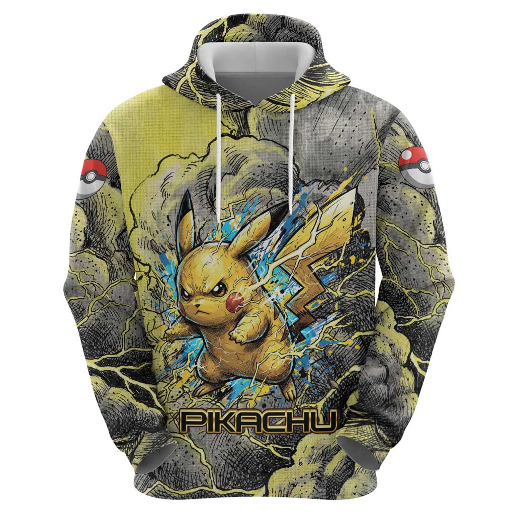 Pikachu Stormbreaker Edition Hoodie Pikachu Amid Thunder Clouds