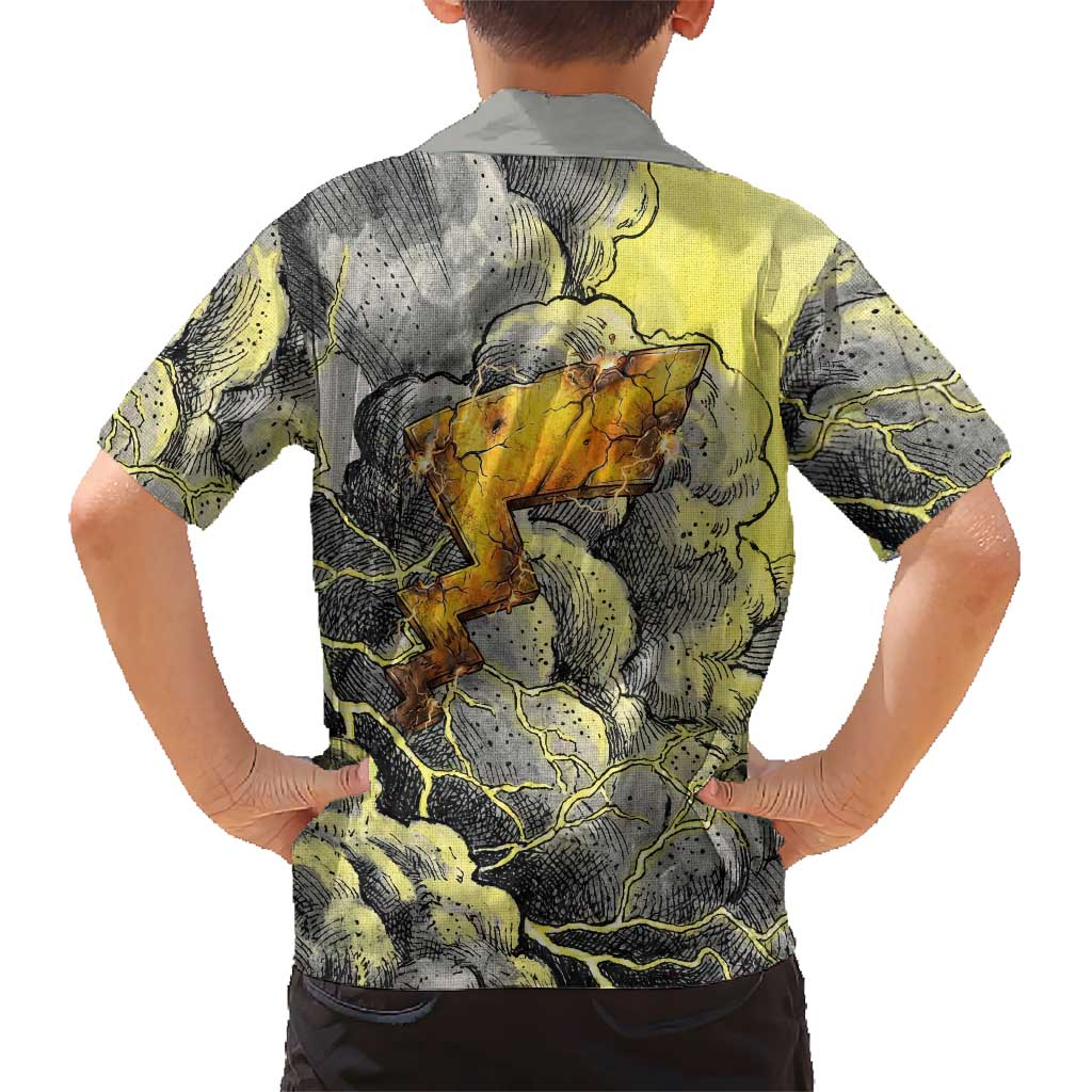 Pikachu Stormbreaker Edition Kid Hawaiian Shirt Pikachu Amid Thunder Clouds