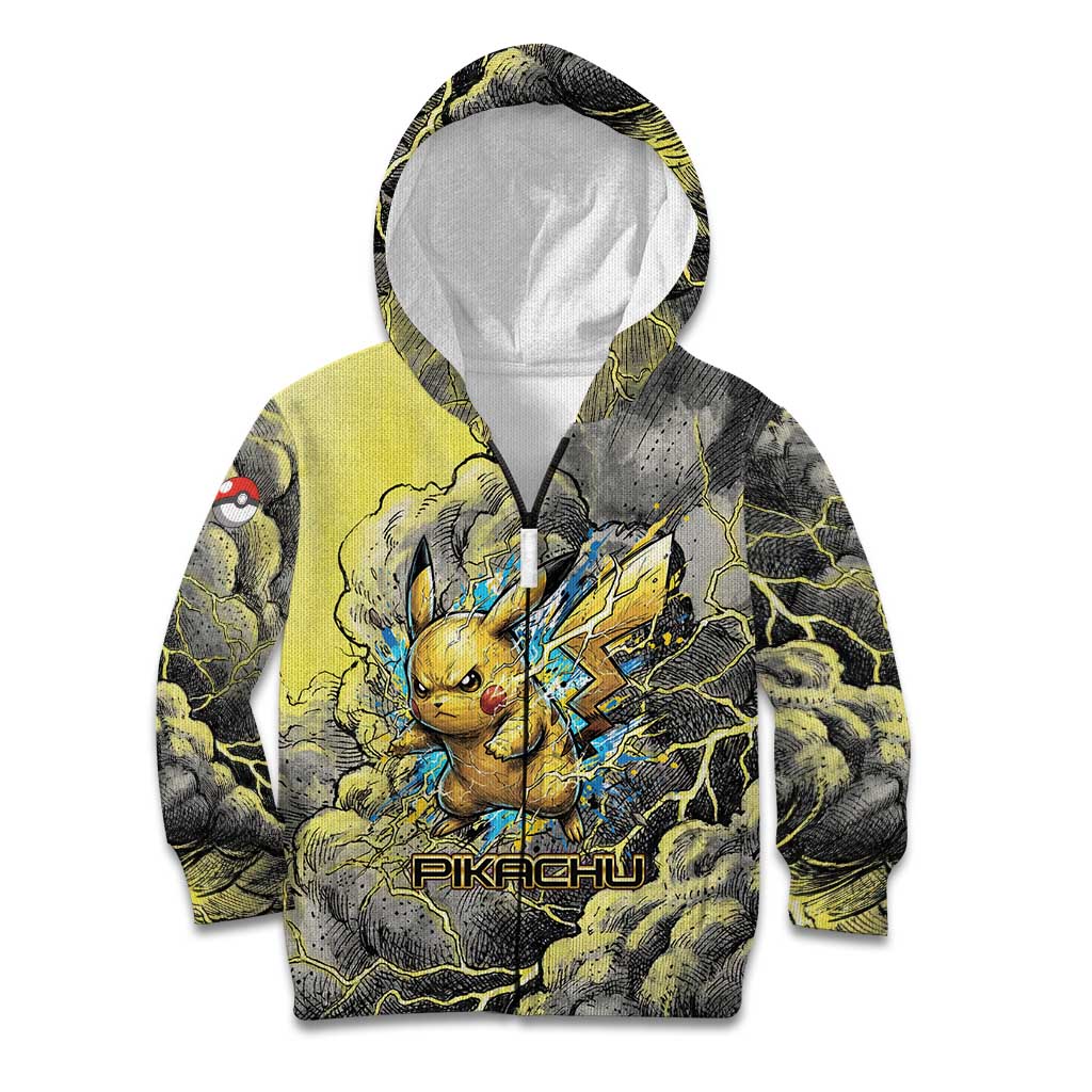 Pikachu Stormbreaker Edition Kid Hoodie Pikachu Amid Thunder Clouds