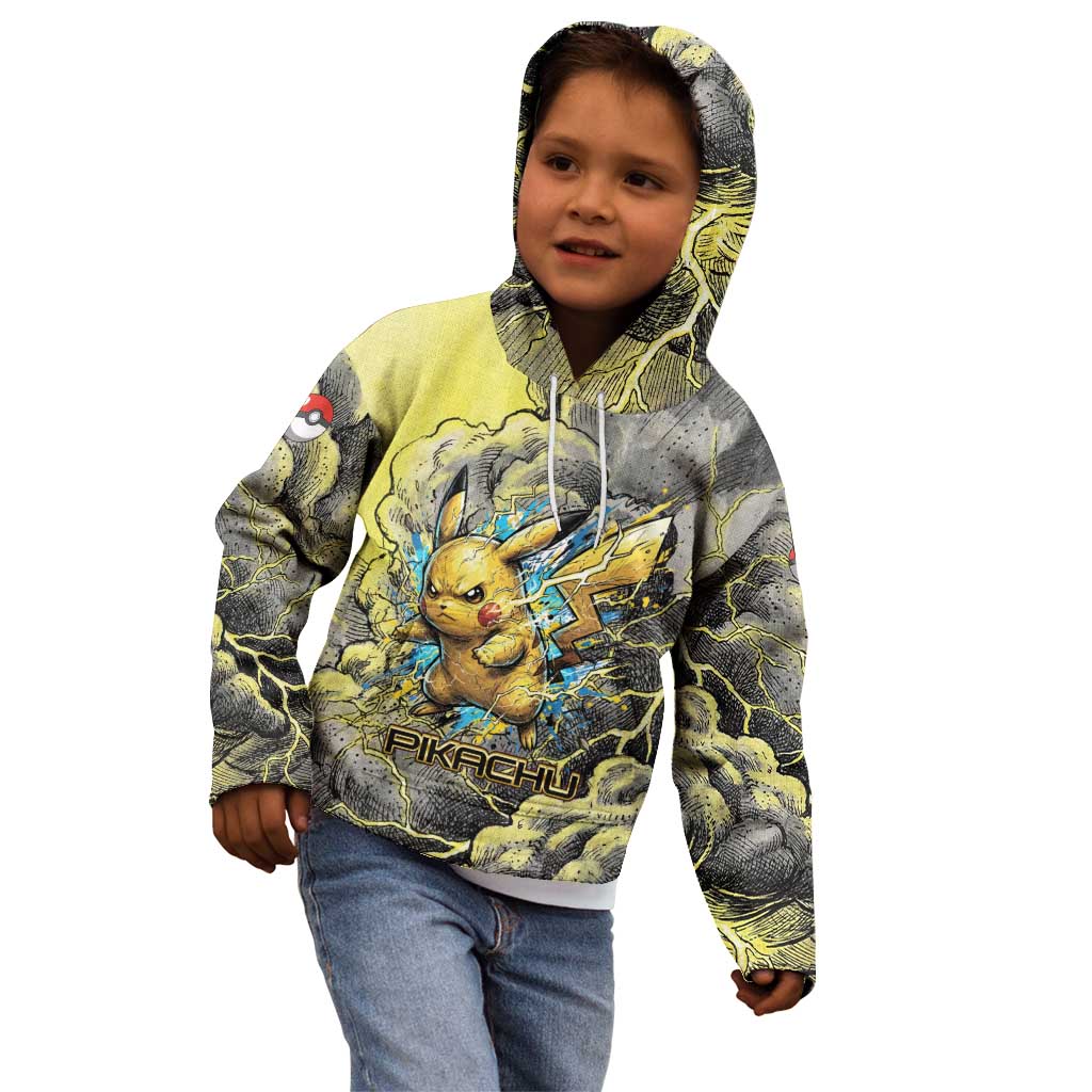 Pikachu Stormbreaker Edition Kid Hoodie Pikachu Amid Thunder Clouds