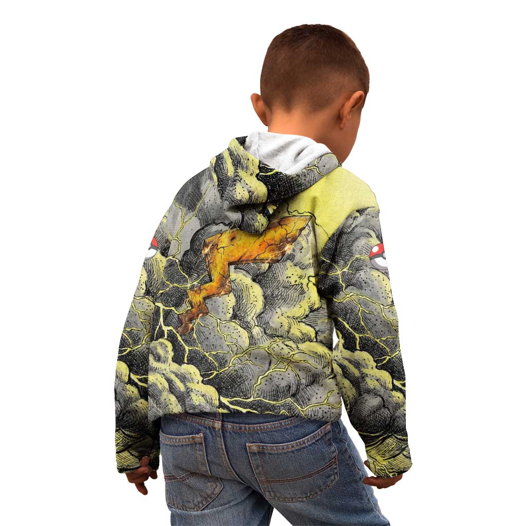Pikachu Stormbreaker Edition Kid Hoodie Pikachu Amid Thunder Clouds