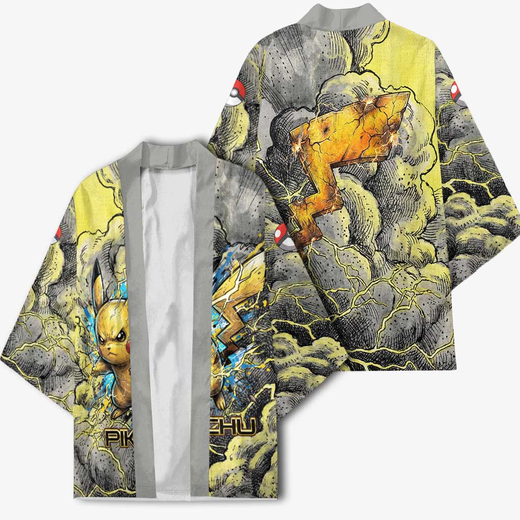 Pikachu Stormbreaker Edition Kimono Pikachu Amid Thunder Clouds