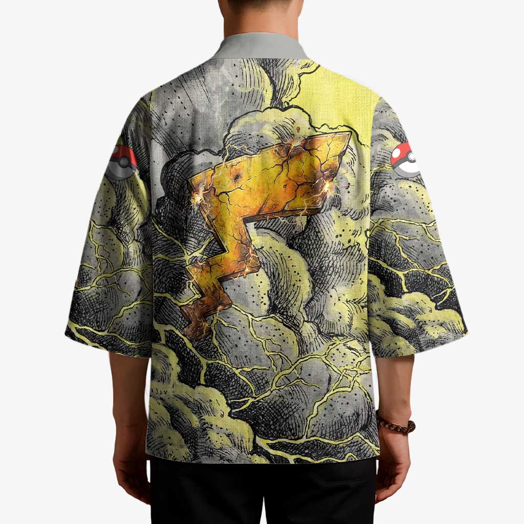 Pikachu Stormbreaker Edition Kimono Pikachu Amid Thunder Clouds