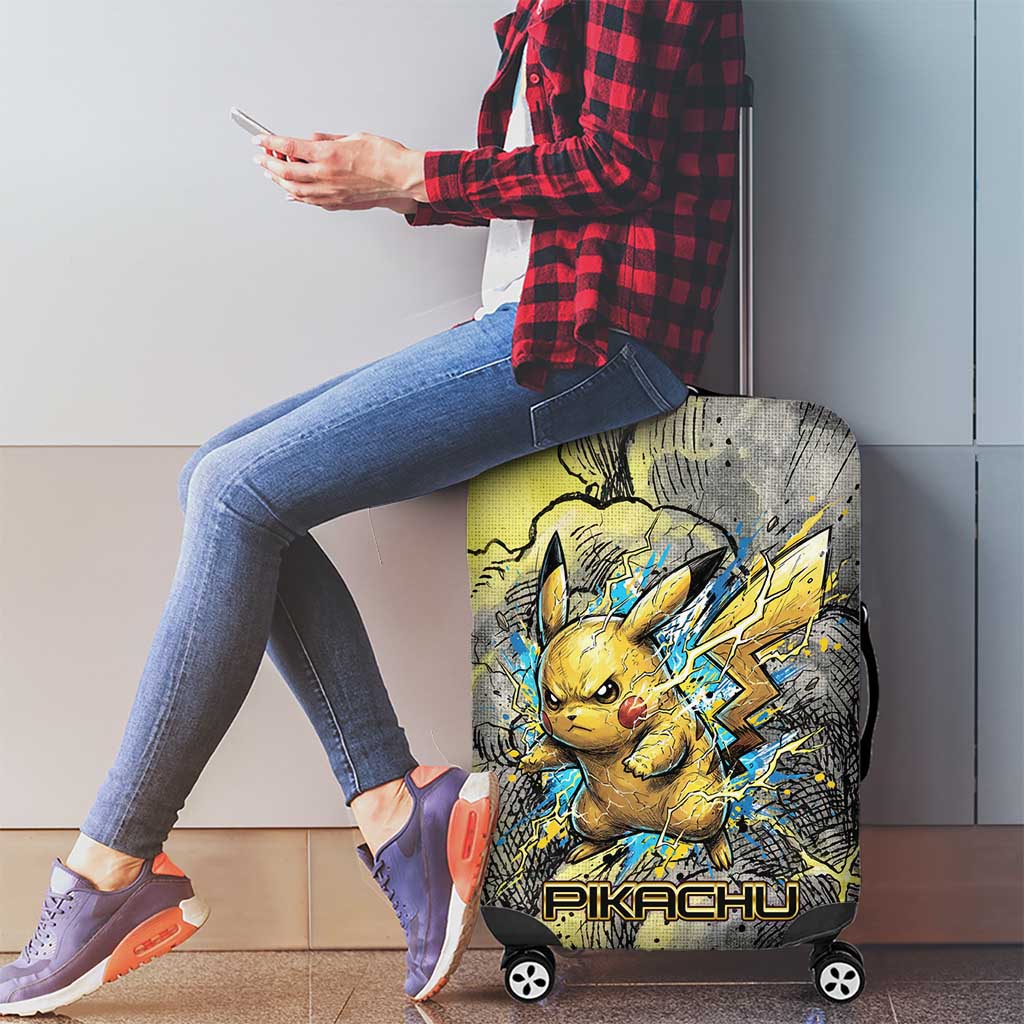 Pikachu Stormbreaker Edition Luggage Cover Pikachu Amid Thunder Clouds