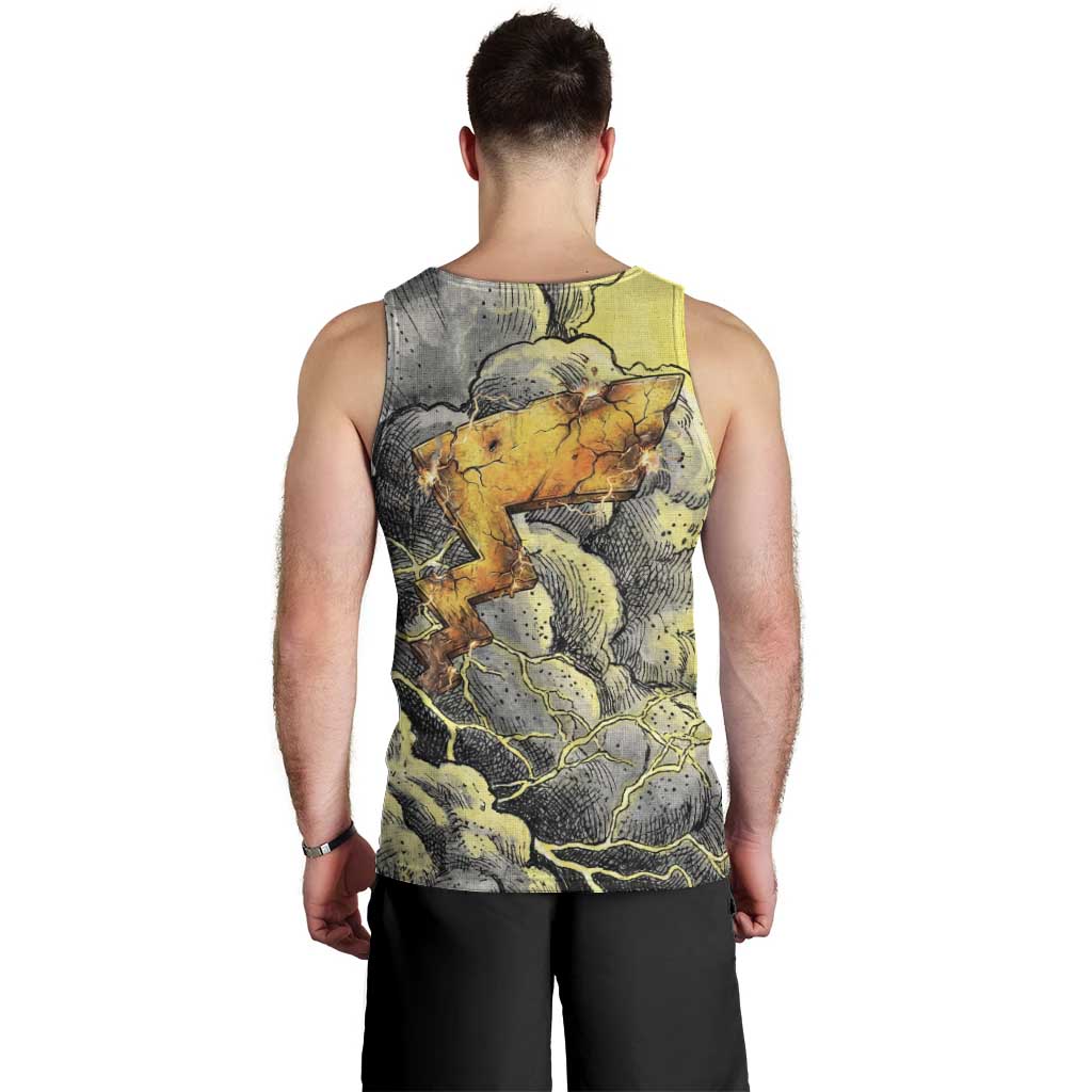 Pikachu Stormbreaker Edition Men Tank Top Pikachu Amid Thunder Clouds