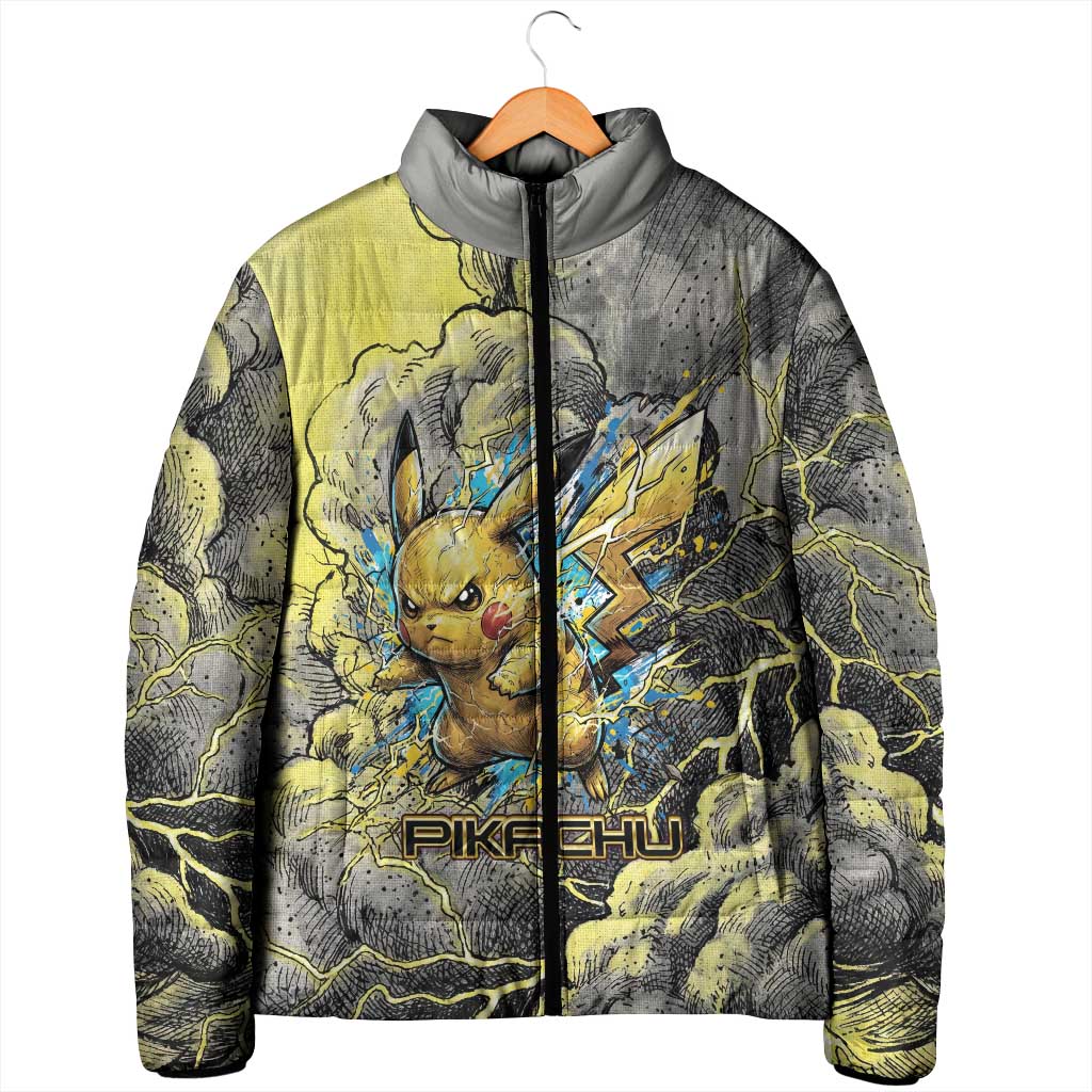 Pikachu Stormbreaker Edition Padded Jacket Pikachu Amid Thunder Clouds