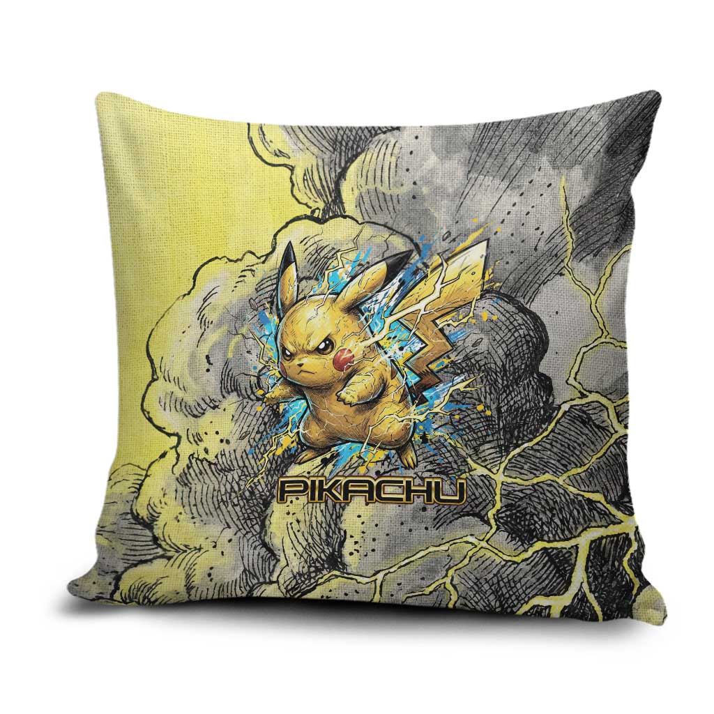 Pikachu Stormbreaker Edition Pillow Cover Pikachu Amid Thunder Clouds