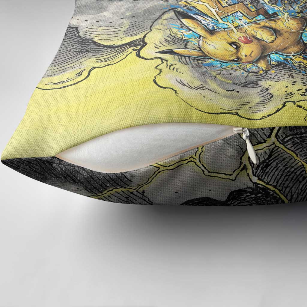 Pikachu Stormbreaker Edition Pillow Cover Pikachu Amid Thunder Clouds