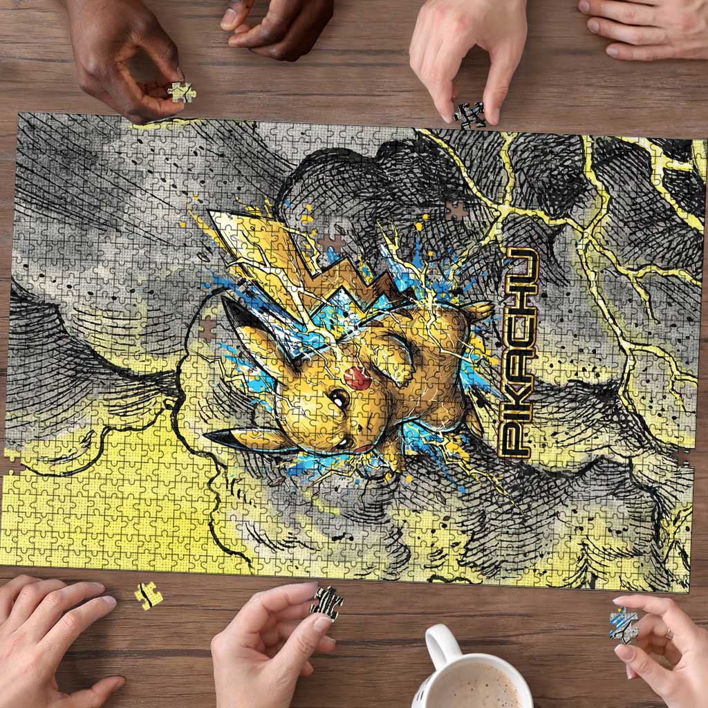 Pikachu Stormbreaker Edition Puzzle Pikachu Amid Thunder Clouds