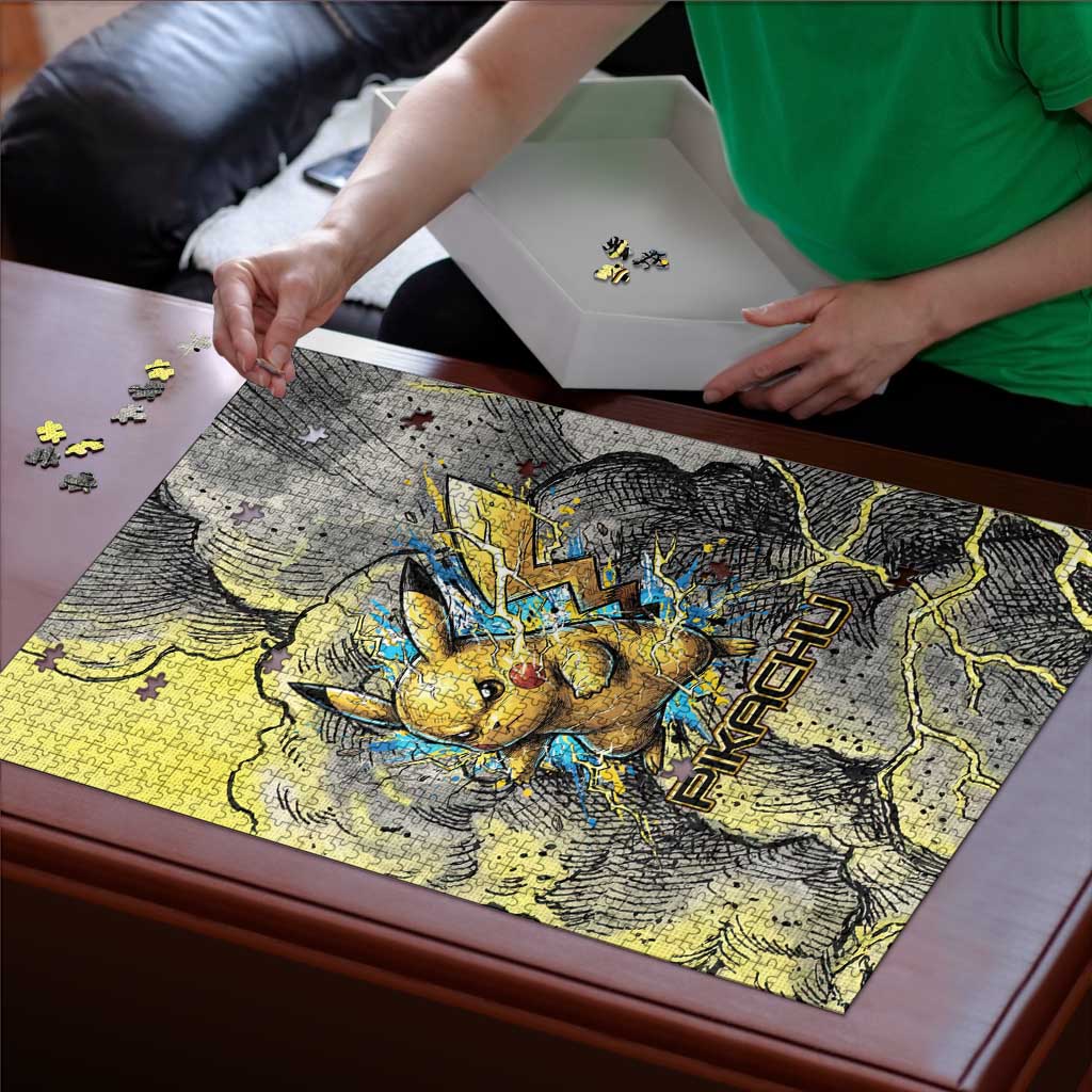 Pikachu Stormbreaker Edition Puzzle Pikachu Amid Thunder Clouds