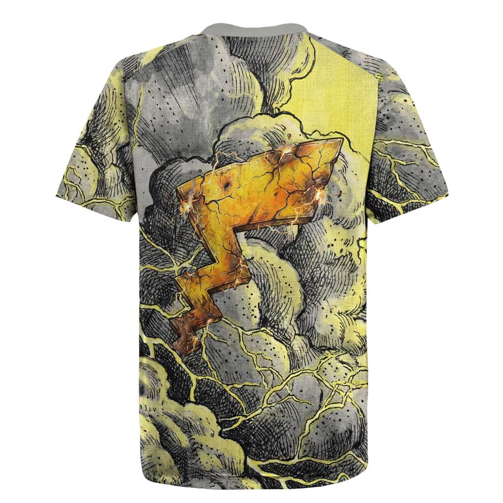 Pikachu Stormbreaker Edition Rugby Jersey Pikachu Amid Thunder Clouds