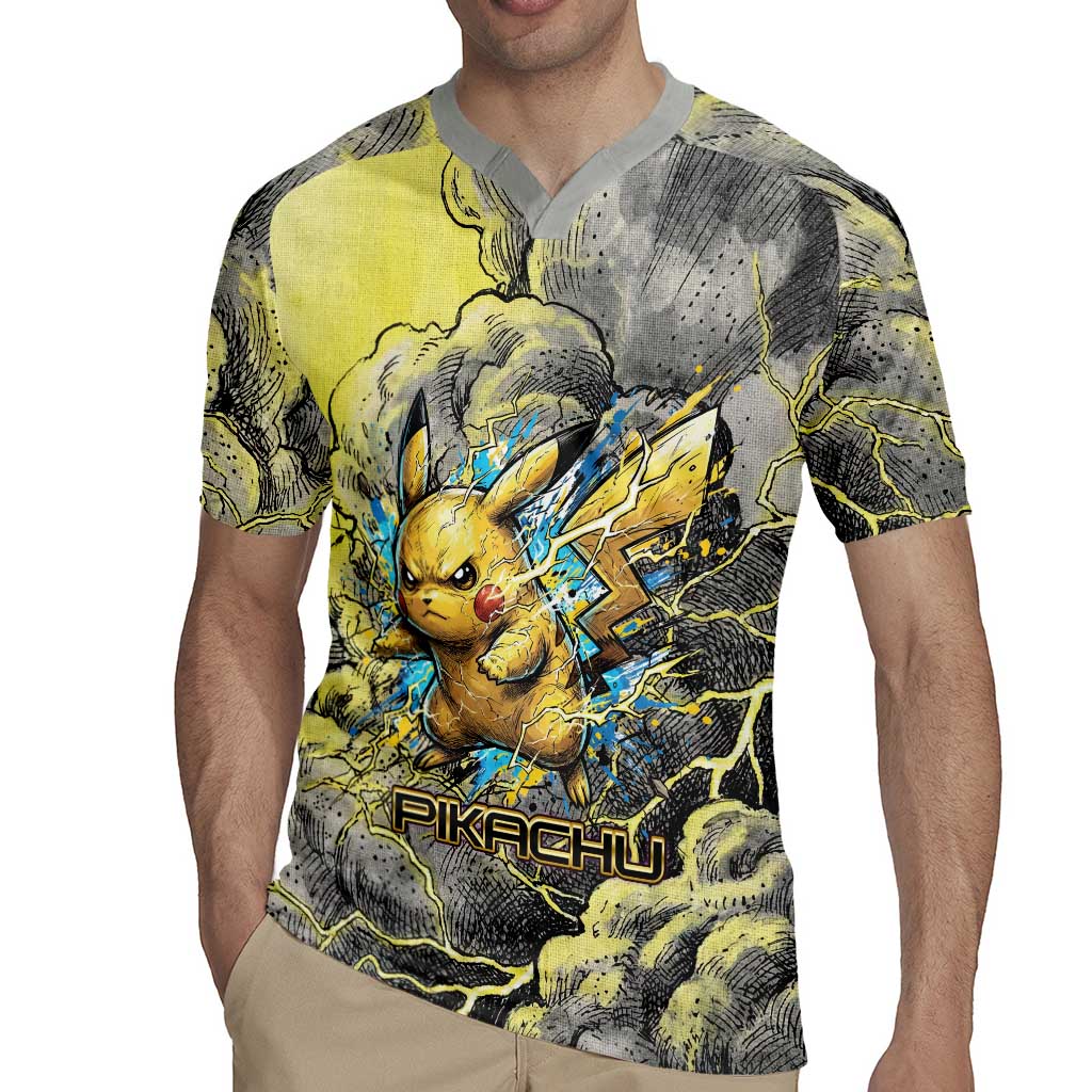Pikachu Stormbreaker Edition Rugby Jersey Pikachu Amid Thunder Clouds