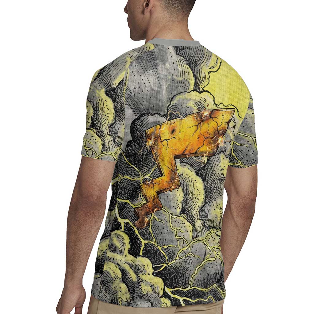 Pikachu Stormbreaker Edition Rugby Jersey Pikachu Amid Thunder Clouds