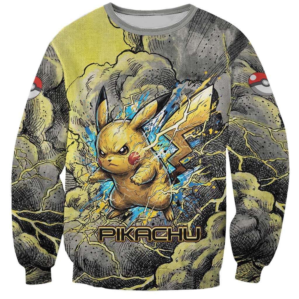 Pikachu Stormbreaker Edition Sweatshirt Pikachu Amid Thunder Clouds