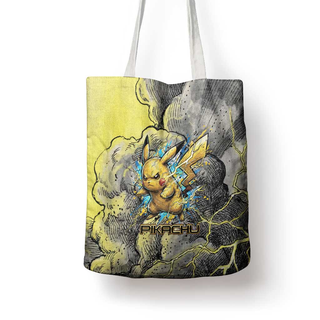 Pikachu Stormbreaker Edition Tote Bag Pikachu Amid Thunder Clouds