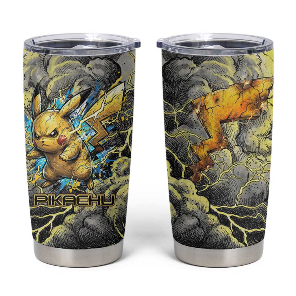 Pikachu Stormbreaker Edition Tumbler Cup Pikachu Amid Thunder Clouds