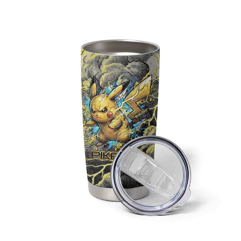 Pikachu Stormbreaker Edition Tumbler Cup Pikachu Amid Thunder Clouds