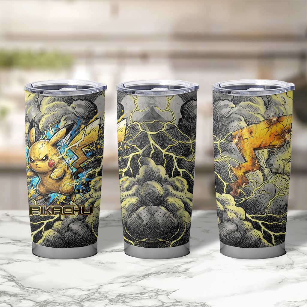 Pikachu Stormbreaker Edition Tumbler Cup Pikachu Amid Thunder Clouds