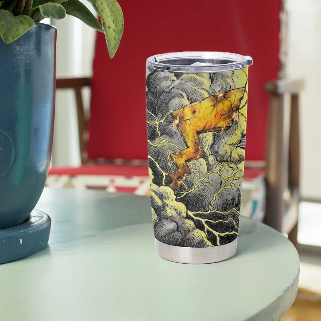 Pikachu Stormbreaker Edition Tumbler Cup Pikachu Amid Thunder Clouds
