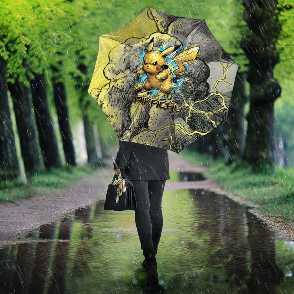 Pikachu Stormbreaker Edition Umbrella Pikachu Amid Thunder Clouds