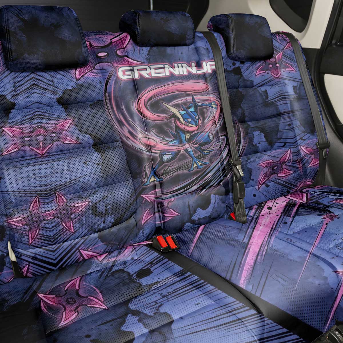 Greninja Ninja Star Back Car Seat Cover Greninja in the Ninja Storm Realm