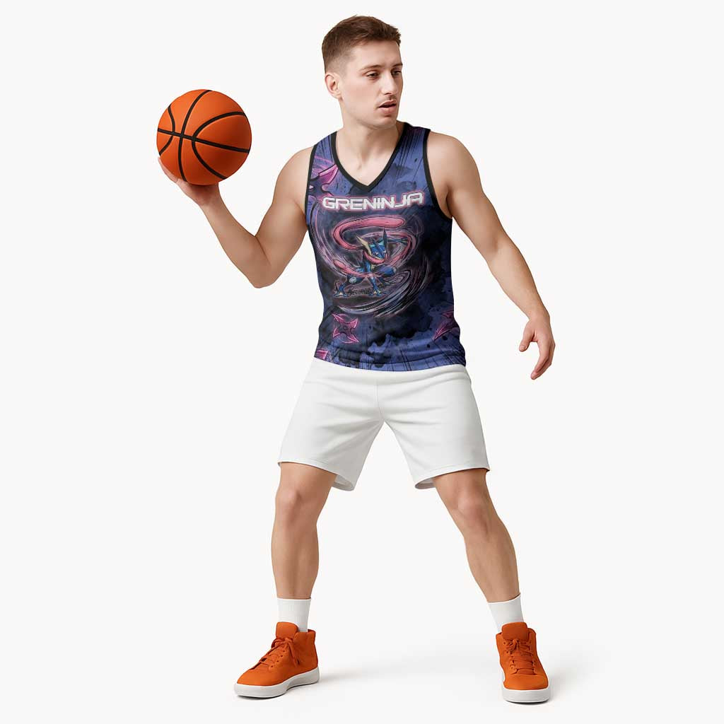 Greninja Ninja Star Basketball Jersey Greninja in the Ninja Storm Realm