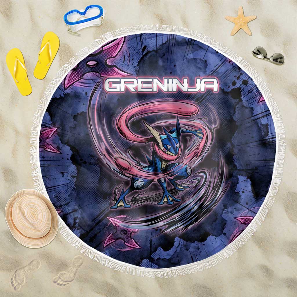 Greninja Ninja Star Beach Blanket Greninja in the Ninja Storm Realm
