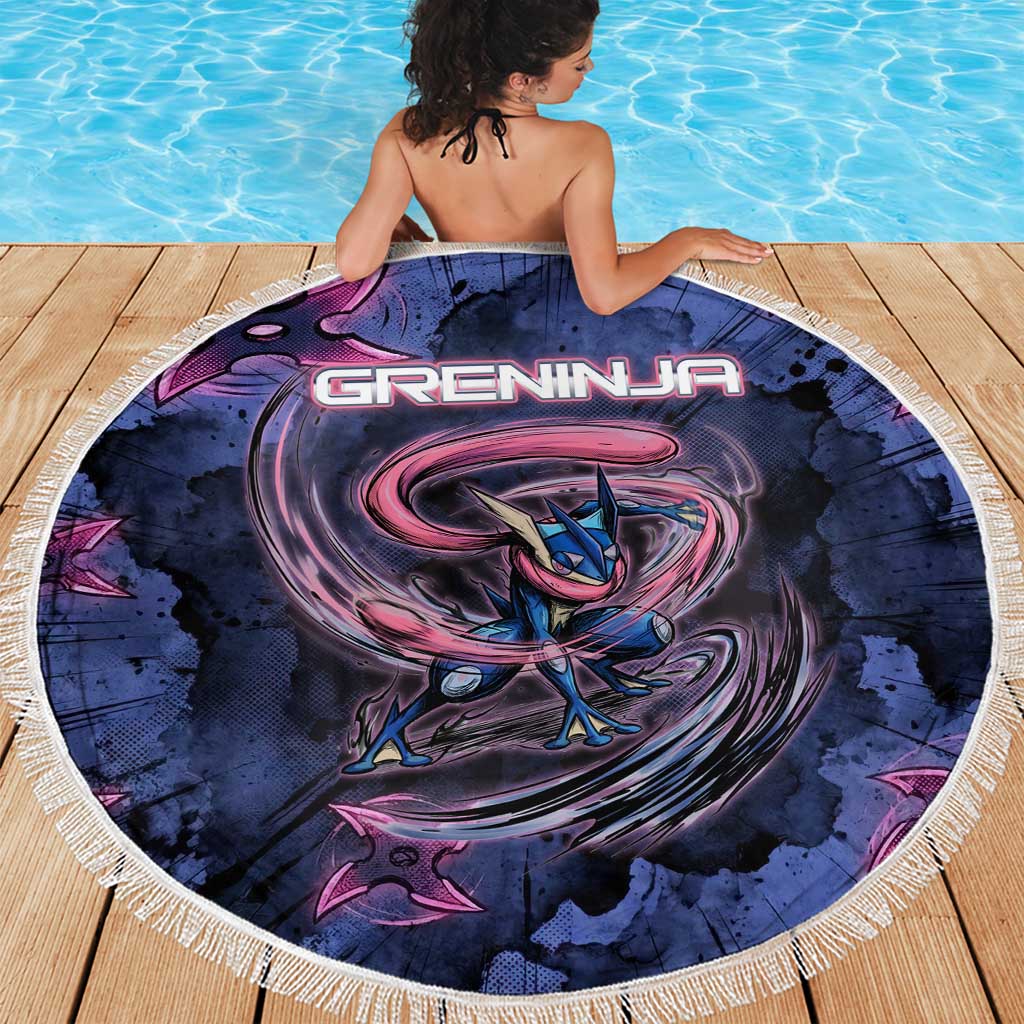 Greninja Ninja Star Beach Blanket Greninja in the Ninja Storm Realm