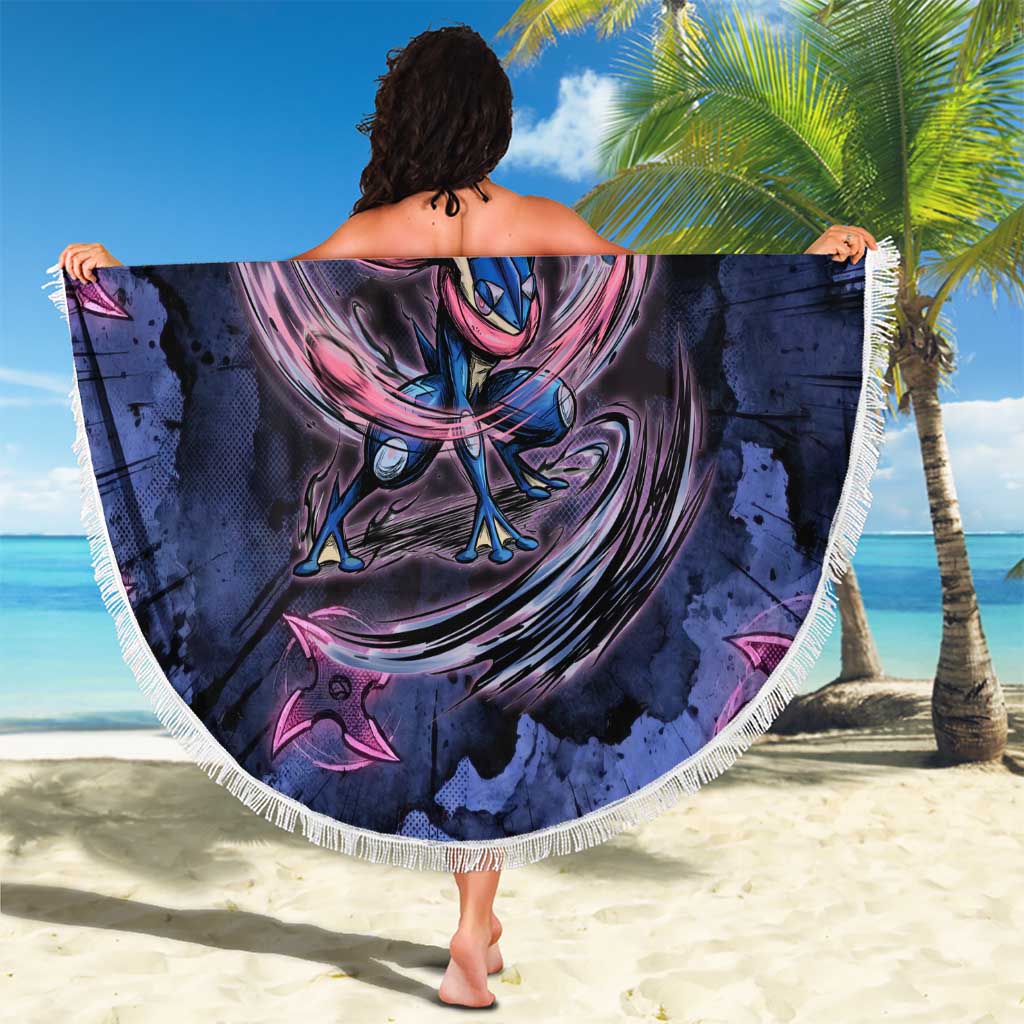 Greninja Ninja Star Beach Blanket Greninja in the Ninja Storm Realm