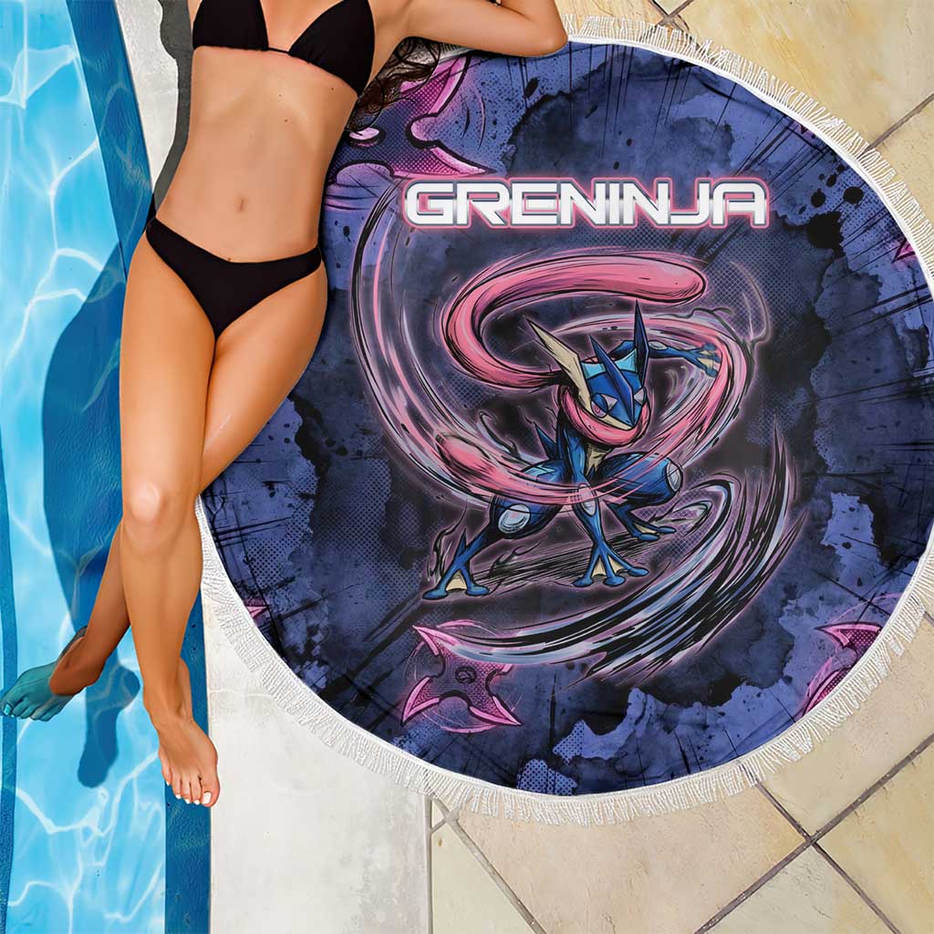 Greninja Ninja Star Beach Blanket Greninja in the Ninja Storm Realm