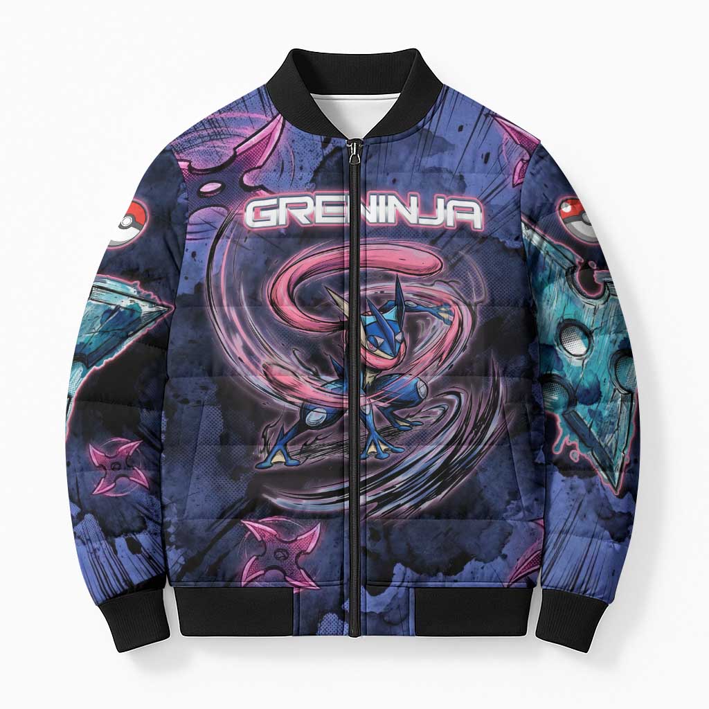 Greninja Ninja Star Bomber Puffer Jacket Greninja in the Ninja Storm Realm