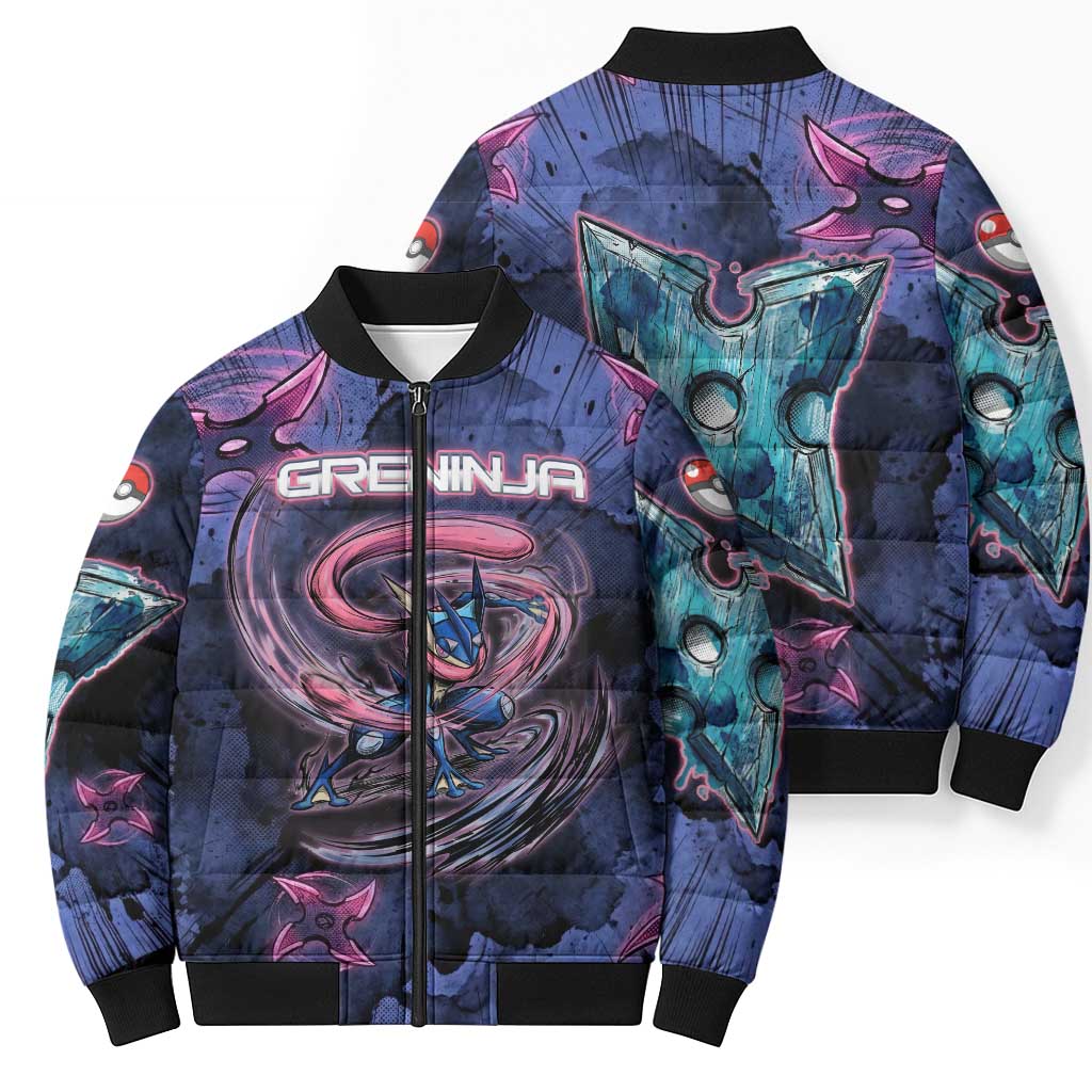 Greninja Ninja Star Bomber Puffer Jacket Greninja in the Ninja Storm Realm
