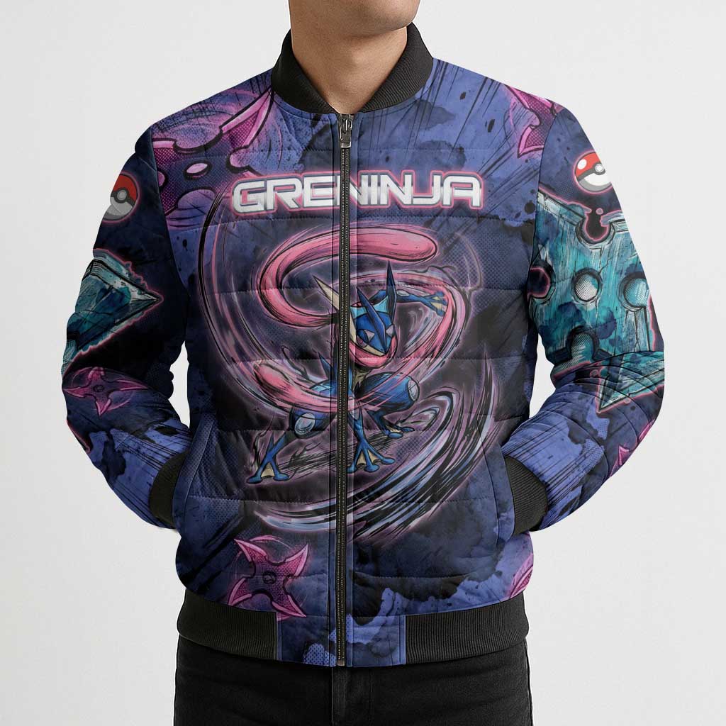 Greninja Ninja Star Bomber Puffer Jacket Greninja in the Ninja Storm Realm