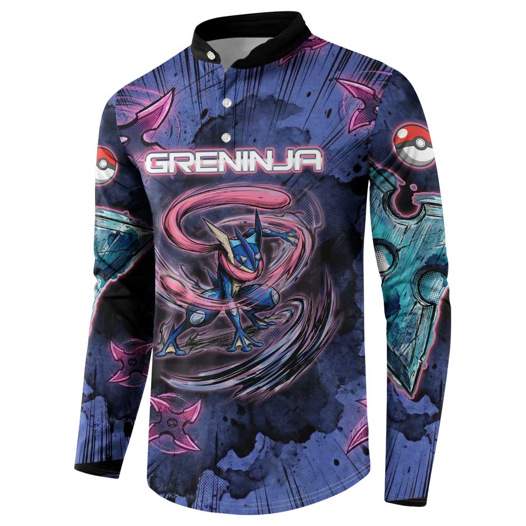 Greninja Ninja Star Button Sweatshirt Greninja in the Ninja Storm Realm