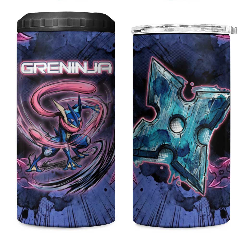 Greninja Ninja Star 4 in 1 Can Cooler Tumbler Greninja in the Ninja Storm Realm
