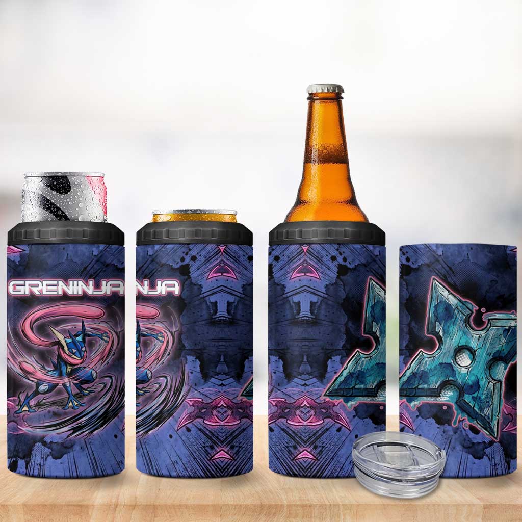 Greninja Ninja Star 4 in 1 Can Cooler Tumbler Greninja in the Ninja Storm Realm