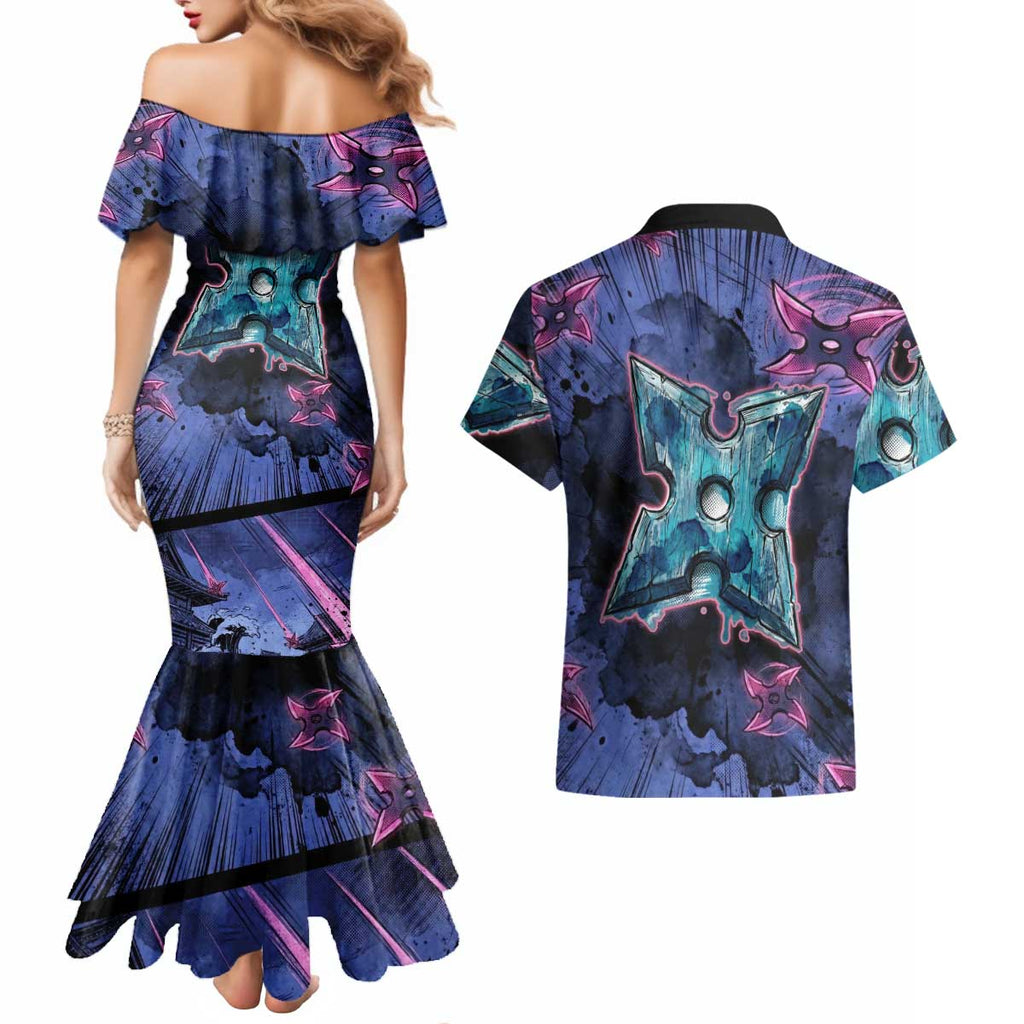 Greninja Ninja Star Couples Matching Mermaid Dress and Hawaiian Shirt Greninja in the Ninja Storm Realm