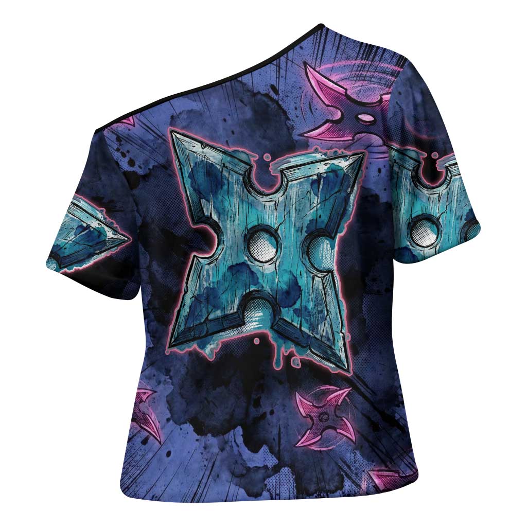 Greninja Ninja Star Cross Shoulder Shirt Greninja in the Ninja Storm Realm