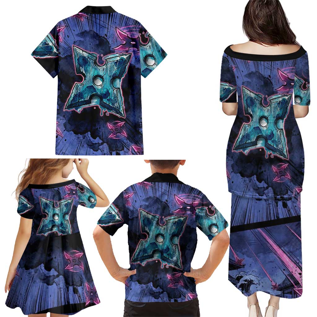 Greninja Ninja Star Family Matching Puletasi and Hawaiian Shirt Greninja in the Ninja Storm Realm