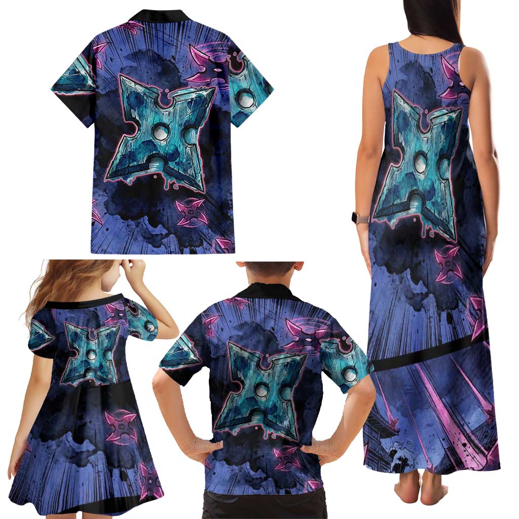 Greninja Ninja Star Family Matching Tank Maxi Dress and Hawaiian Shirt Greninja in the Ninja Storm Realm