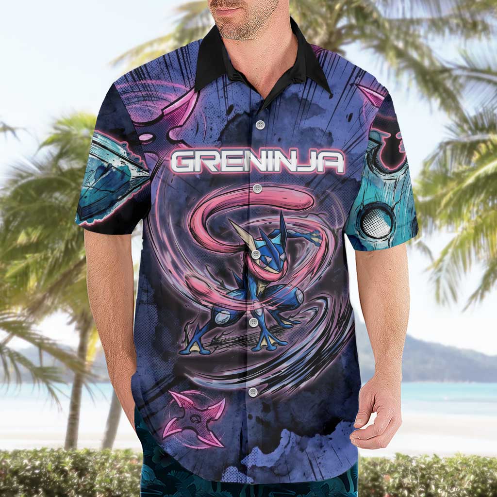 Greninja Ninja Star Hawaiian Shirt Greninja in the Ninja Storm Realm