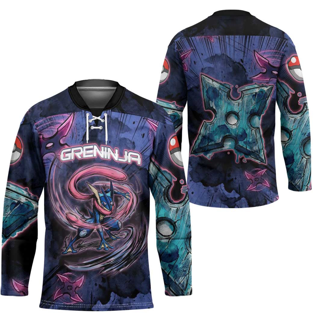 Greninja Ninja Star Hockey Jersey Greninja in the Ninja Storm Realm