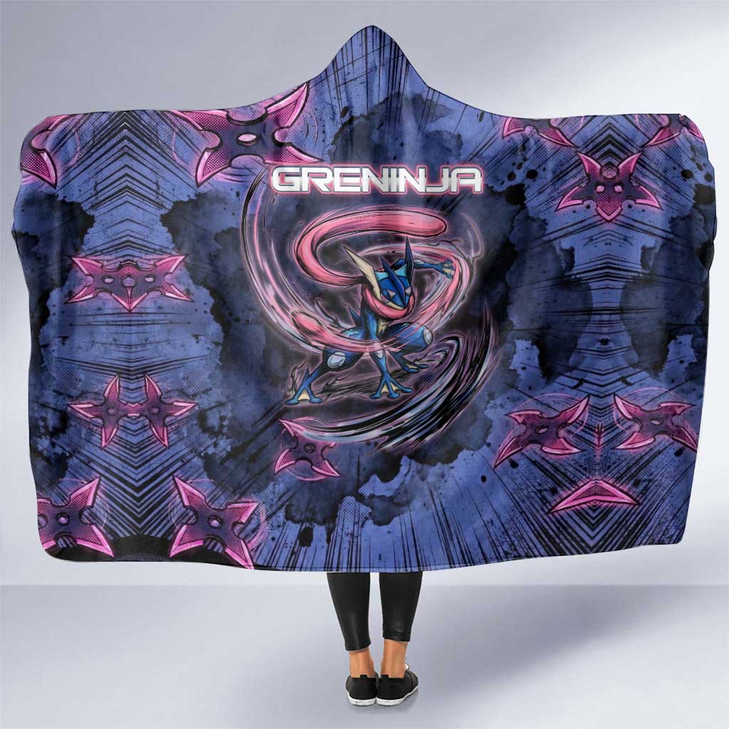 Greninja Ninja Star Hooded Blanket Greninja in the Ninja Storm Realm
