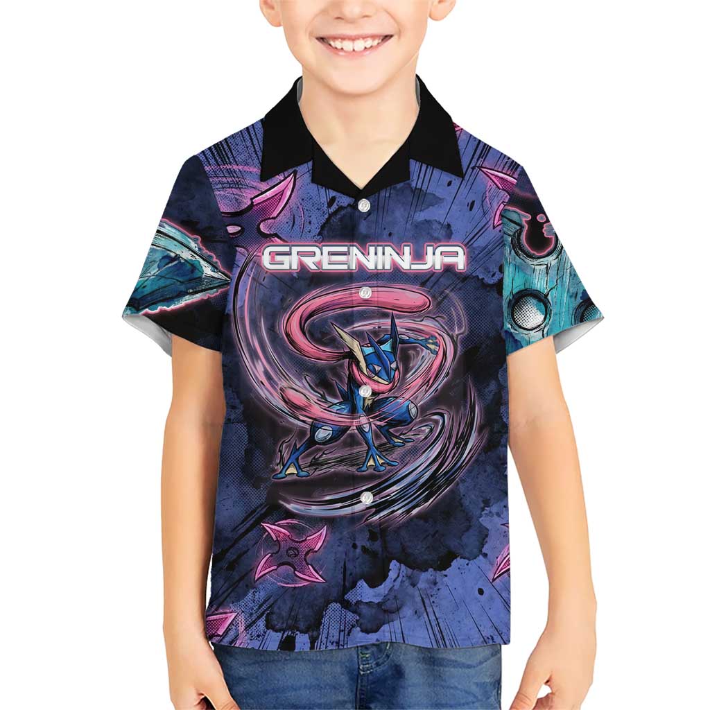 Greninja Ninja Star Kid Hawaiian Shirt Greninja in the Ninja Storm Realm