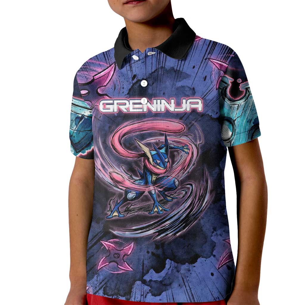Greninja Ninja Star Kid Polo Shirt Greninja in the Ninja Storm Realm