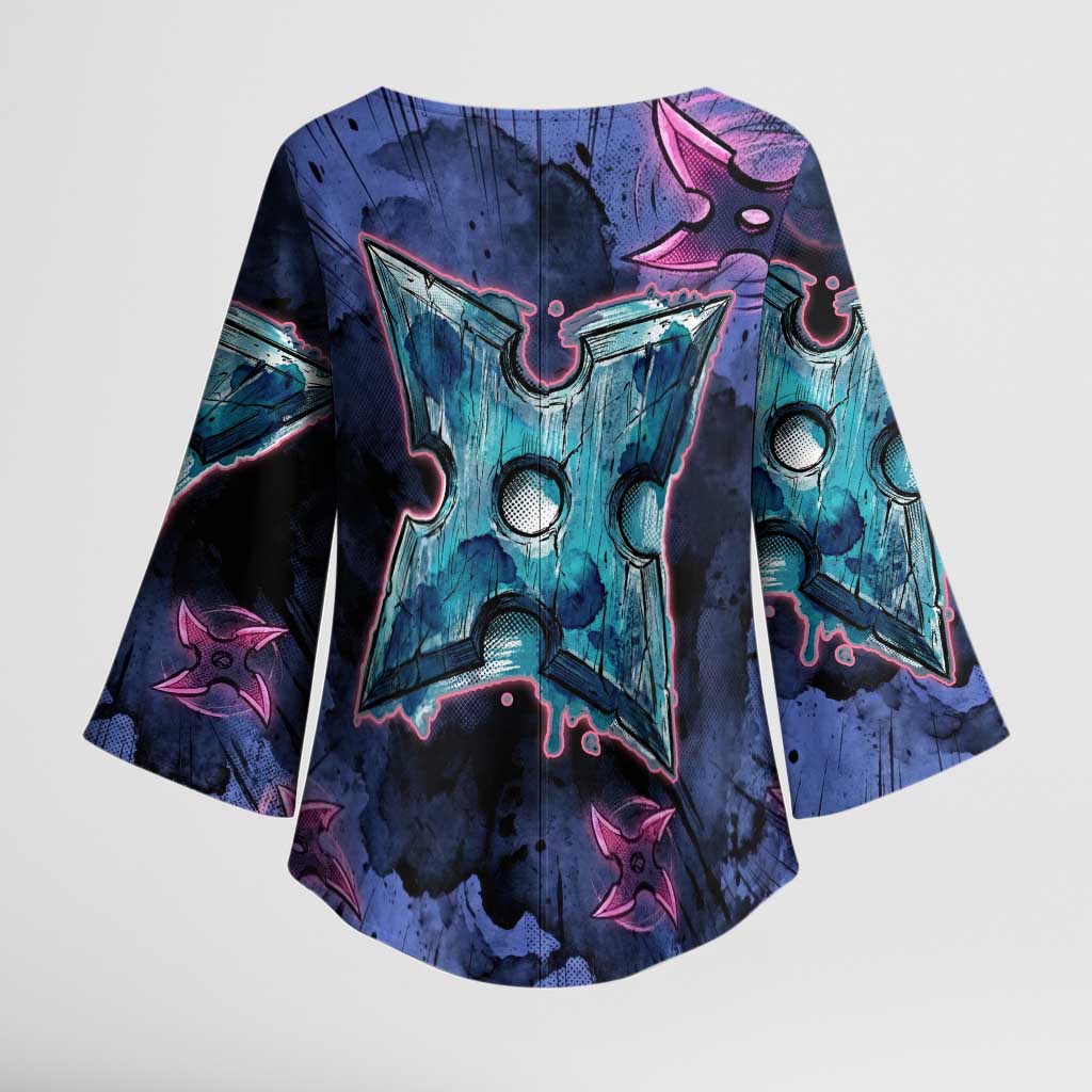 Greninja Ninja Star Kimono Sleeve Blouse Greninja in the Ninja Storm Realm