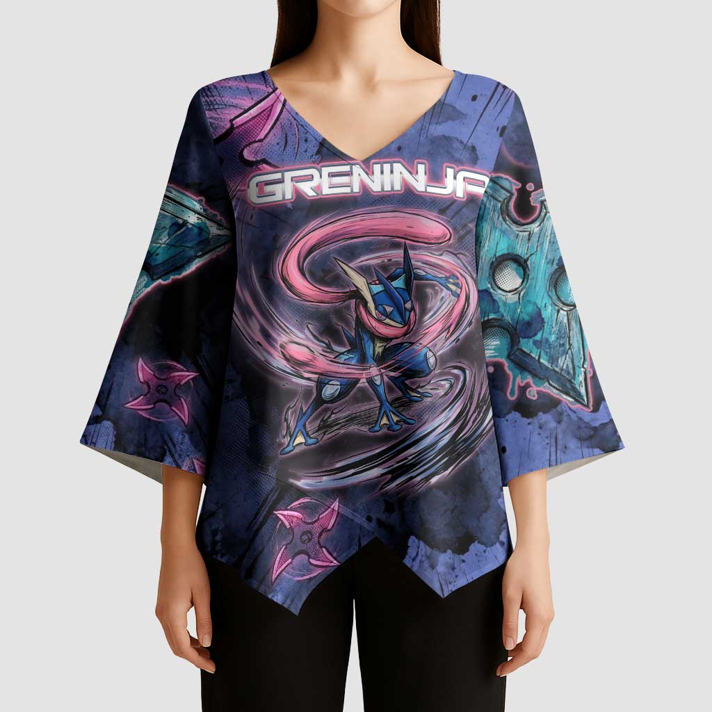 Greninja Ninja Star Kimono Sleeve Blouse Greninja in the Ninja Storm Realm