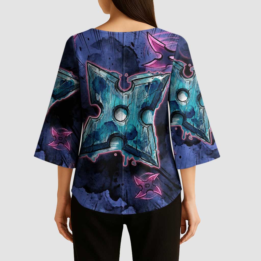 Greninja Ninja Star Kimono Sleeve Blouse Greninja in the Ninja Storm Realm